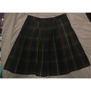 Schoolbelles Green/Blue/Red/Yellow Plaid Girls Uniform‎ Skirt, Size 8